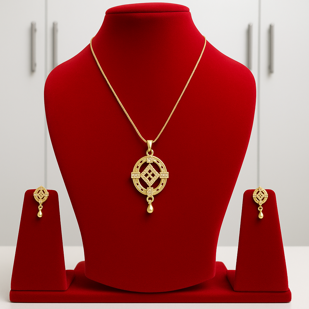 Gold Plated Necklace & Earring Set