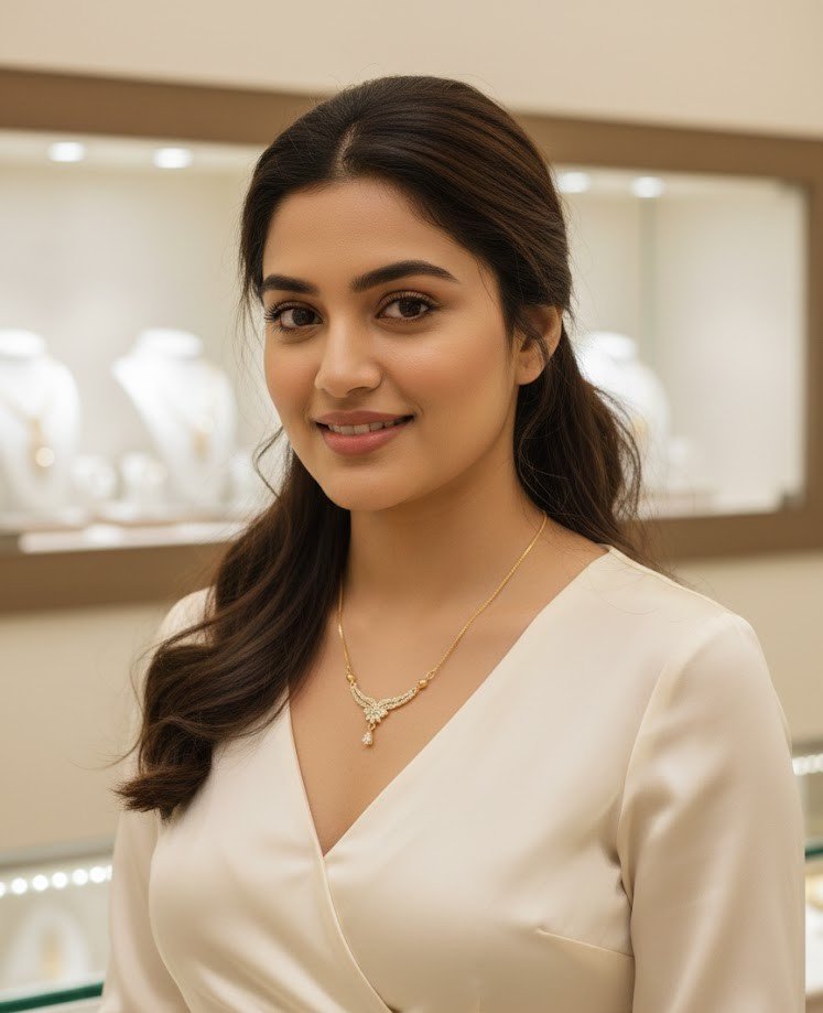 Premium Gold-Plated American Diamond (AD) Floral Pendant Necklace for Women | Minimalist Daily Wear Chain