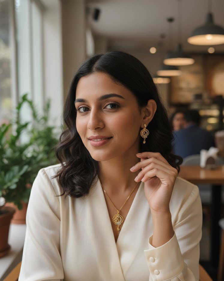 Elegant 1 Gram Gold Plated Floral Peacock-Inspired Pendant Set with Matching Drop Earrings – Traditional Stone-Studded Jewelry for Women and Girls